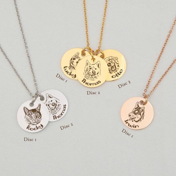 PERSONALIZED PET PORTRAIT NAME NECKLACES - 图片 5