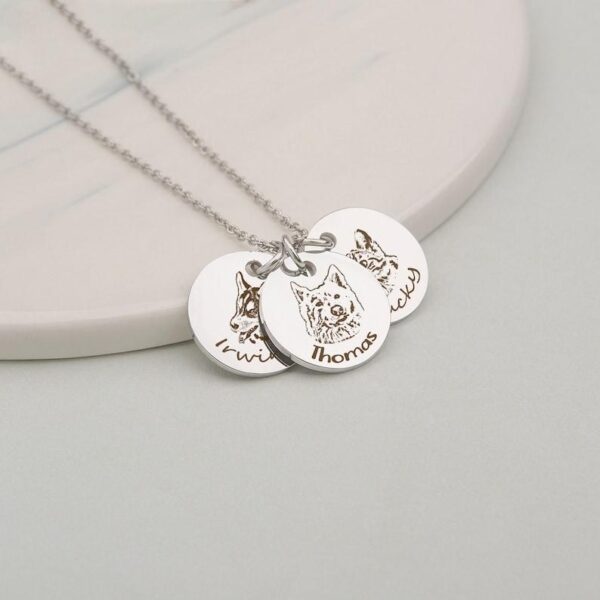 PERSONALIZED PET PORTRAIT NAME NECKLACES - 图片 8