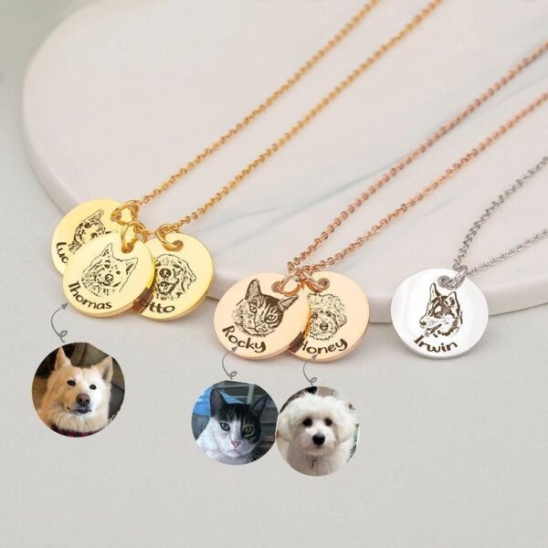 PERSONALIZED PET PORTRAIT NAME NECKLACES - 图片 9