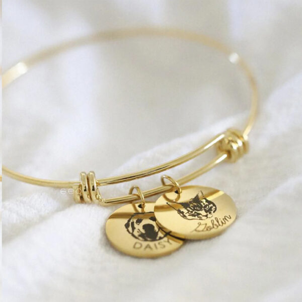 PERSONALIZED PET PORTRAIT NAME BRACELET - 图片 4
