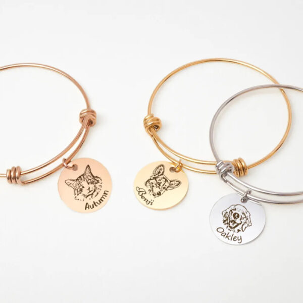PERSONALIZED PET PORTRAIT NAME BRACELET - 图片 6